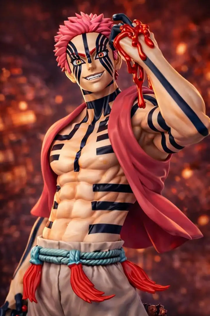 Demon Slayer Akaza Action Figure 29 cm | Premium Upper Moon Three Anime Collectible Statue with Detailed Battle Pose & Display Base | Desk Decor, Gaming Setup, Shelf Display & Gift for Anime Fans