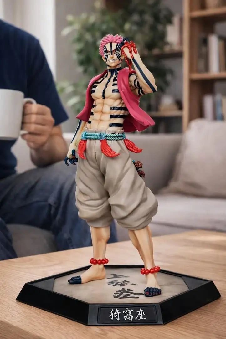 Demon Slayer Akaza Action Figure 29 cm | Premium Upper Moon Three Anime Collectible Statue with Detailed Battle Pose & Display Base | Desk Decor, Gaming Setup, Shelf Display & Gift for Anime Fans