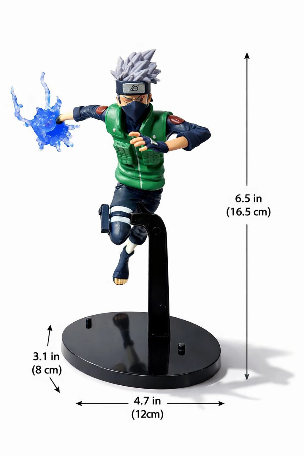 World Gift Mart Anime Ninja Action Figure with Lightning Effect | Dynamic Pose Showpiece 15Cm (Multicolor)