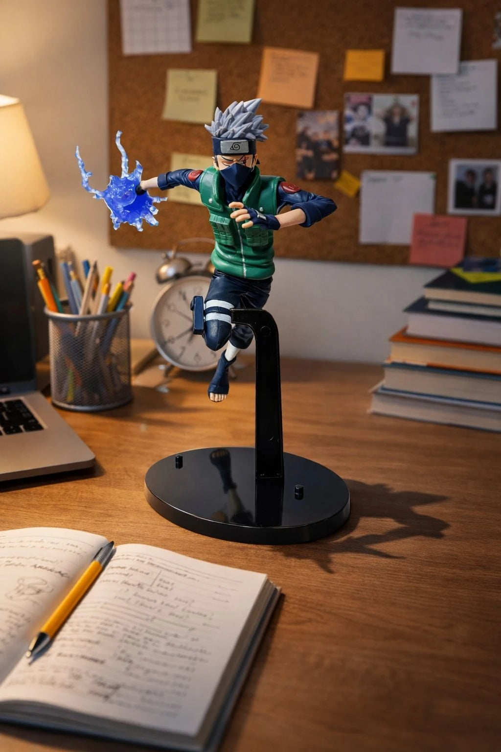 World Gift Mart Anime Ninja Action Figure with Lightning Effect | Dynamic Pose Showpiece 15Cm (Multicolor)