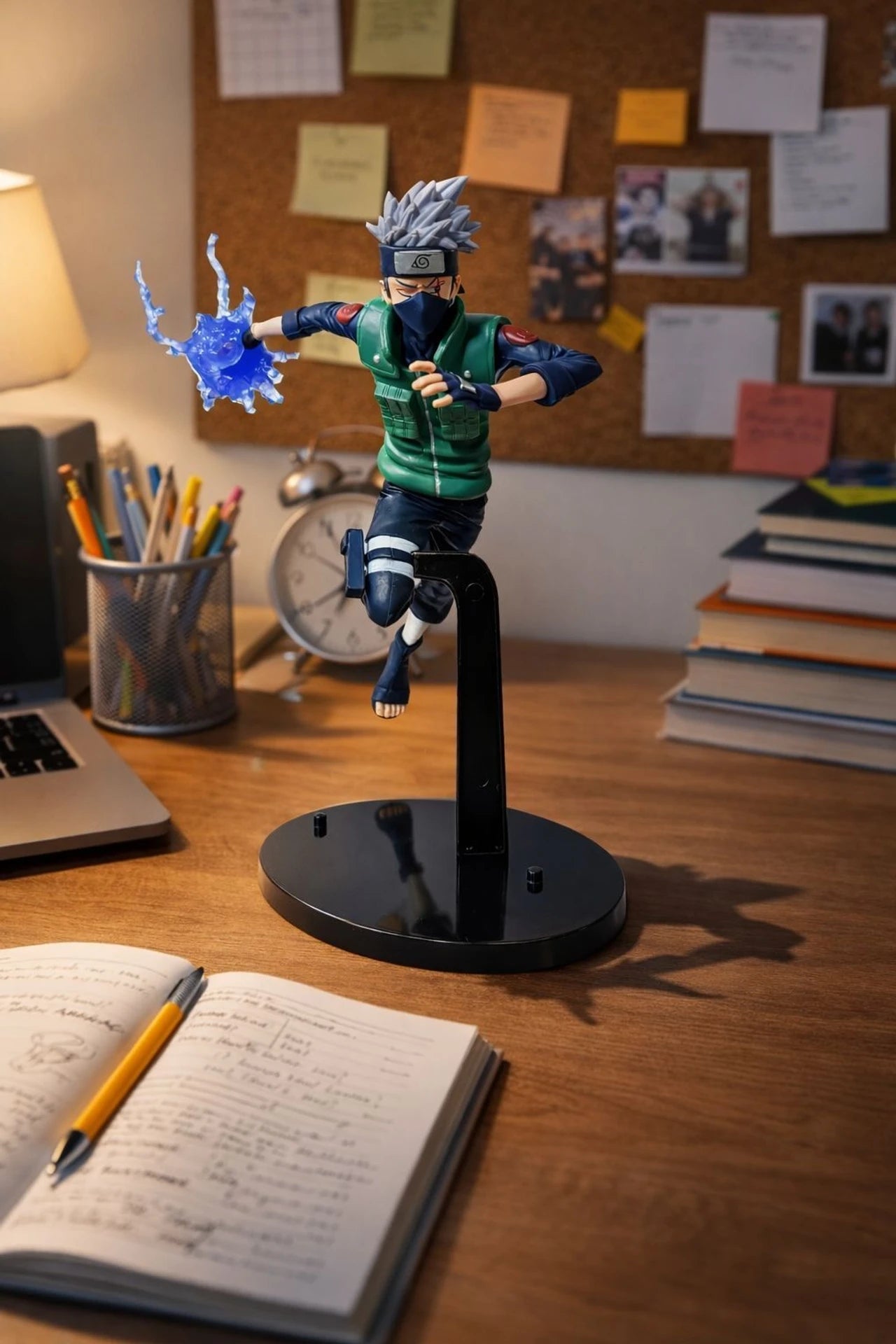 World Gift Mart Anime Ninja Action Figure with Lightning Effect | Dynamic Pose Showpiece 15Cm (Multicolor)
