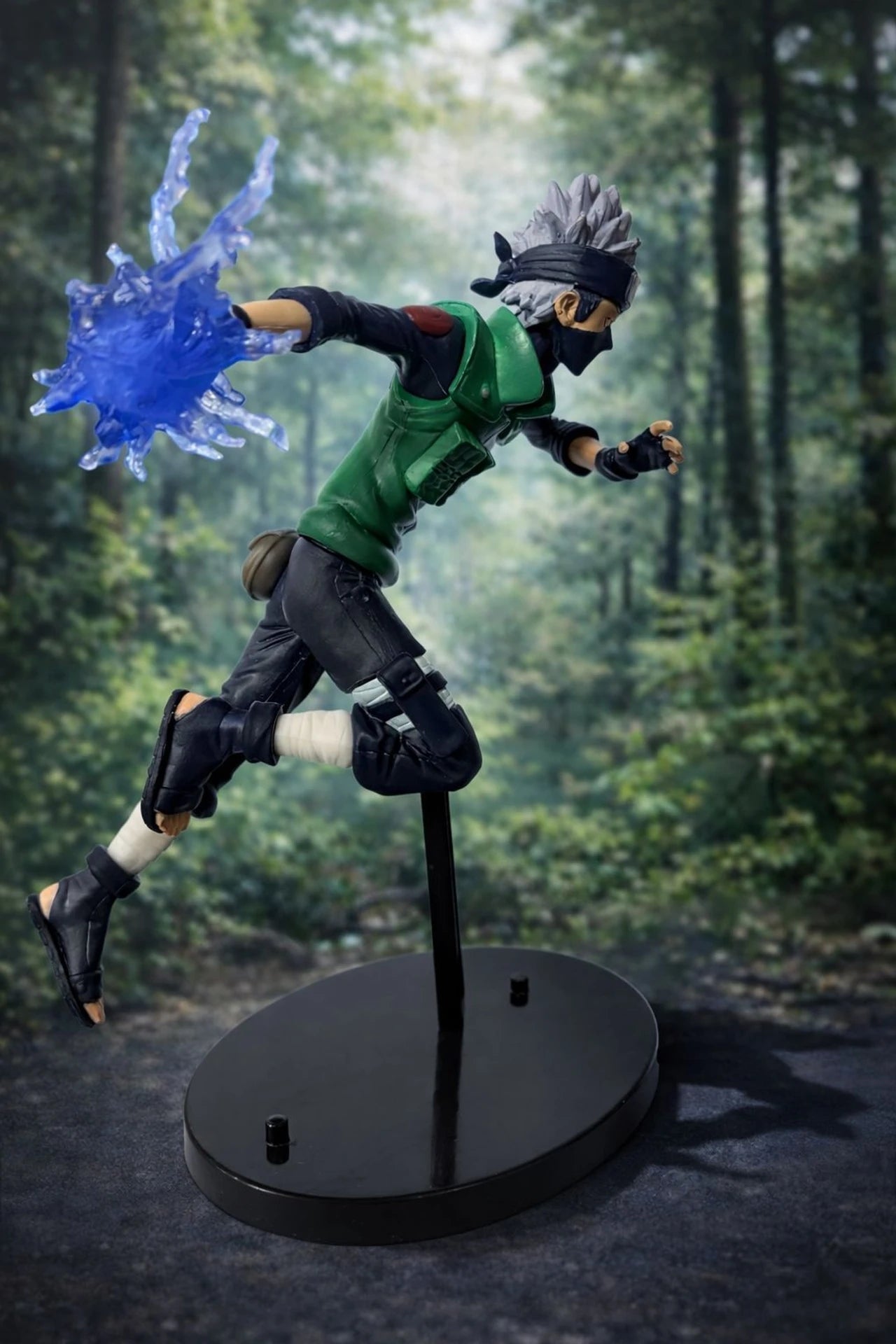 World Gift Mart Anime Ninja Action Figure with Lightning Effect | Dynamic Pose Showpiece 15Cm (Multicolor)