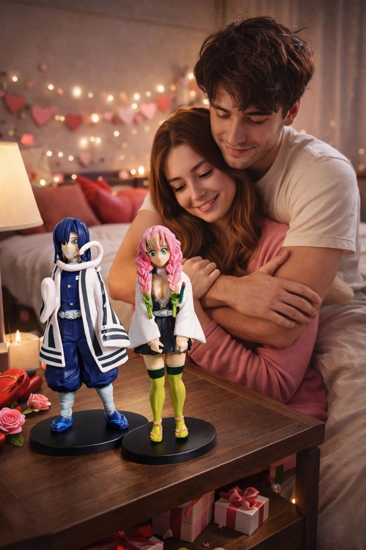 World Gift Mart (pack of 2) Anime Style Couple PVC Action Figure | Cute Romantic Collectible Showpiece 12Cm (Multicolor)