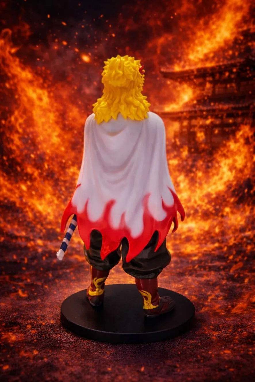 World Gift Mart Anime Flame Swordsman Figure with Fire Cape – Premium Collectible Statue 7Cm (Multicolor)
