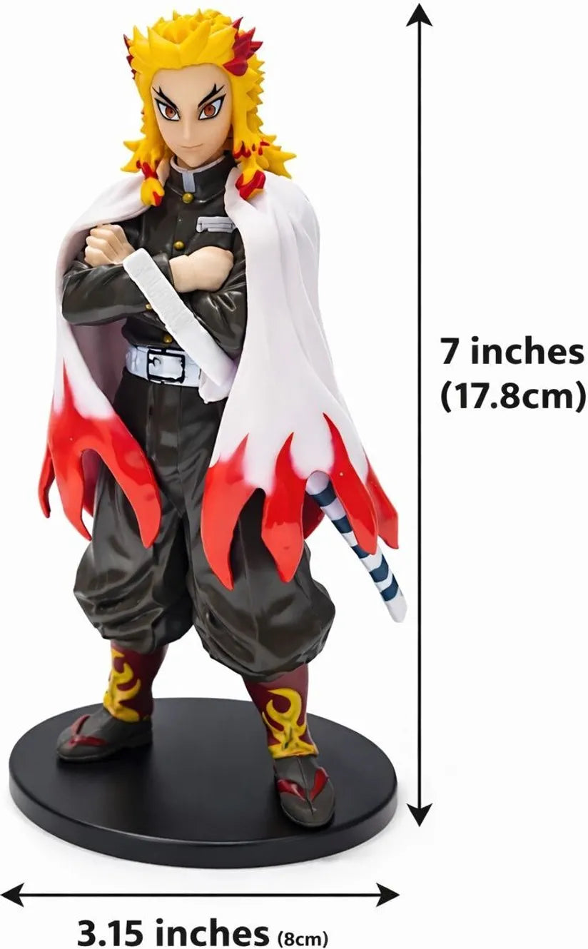 World Gift Mart Anime Flame Swordsman Figure with Fire Cape – Premium Collectible Statue 7Cm (Multicolor)