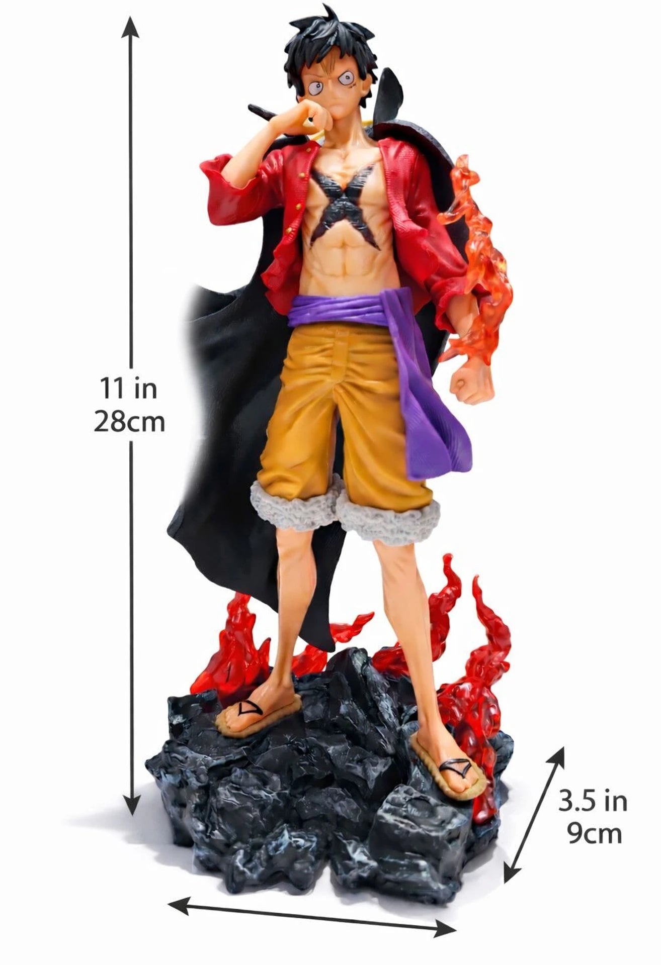 World Gift Mart Anime Style Pirate Warrior PVC Action Figure | Dynamic Pose Showpiece 28Cm (Multicolor)