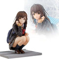 World Gift Mart Anime Style School Girl PVC Action Figure | Cute Sitting Pose Showpiece 15Cm (Multicolor)