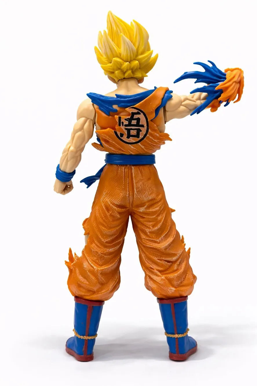 World Gift Mart Anime Super Saiyan Style|Battle Pose Collectible Toy Energy Effect Height 35Cm (Multicolor)