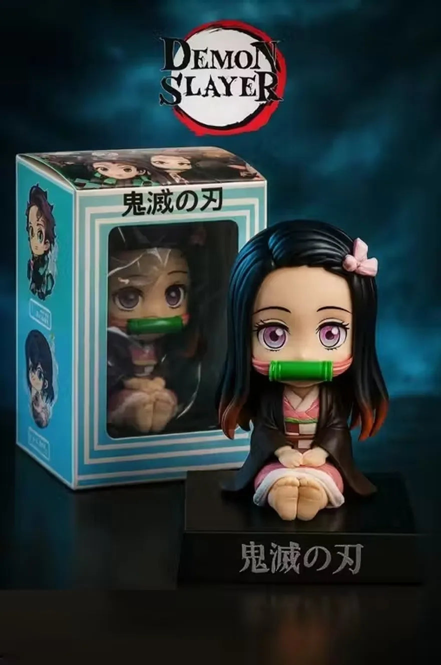World Gift Mart Cute Nezuko Bobblehead|Demon Slayer Anime Figurine for Car Dashboard for Gift (Multicolor)