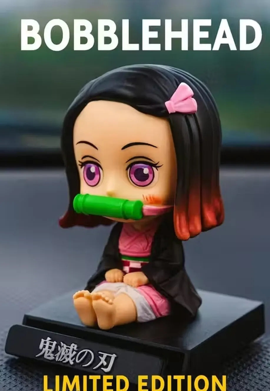 World Gift Mart Cute Nezuko Bobblehead|Demon Slayer Anime Figurine for Car Dashboard for Gift (Multicolor)