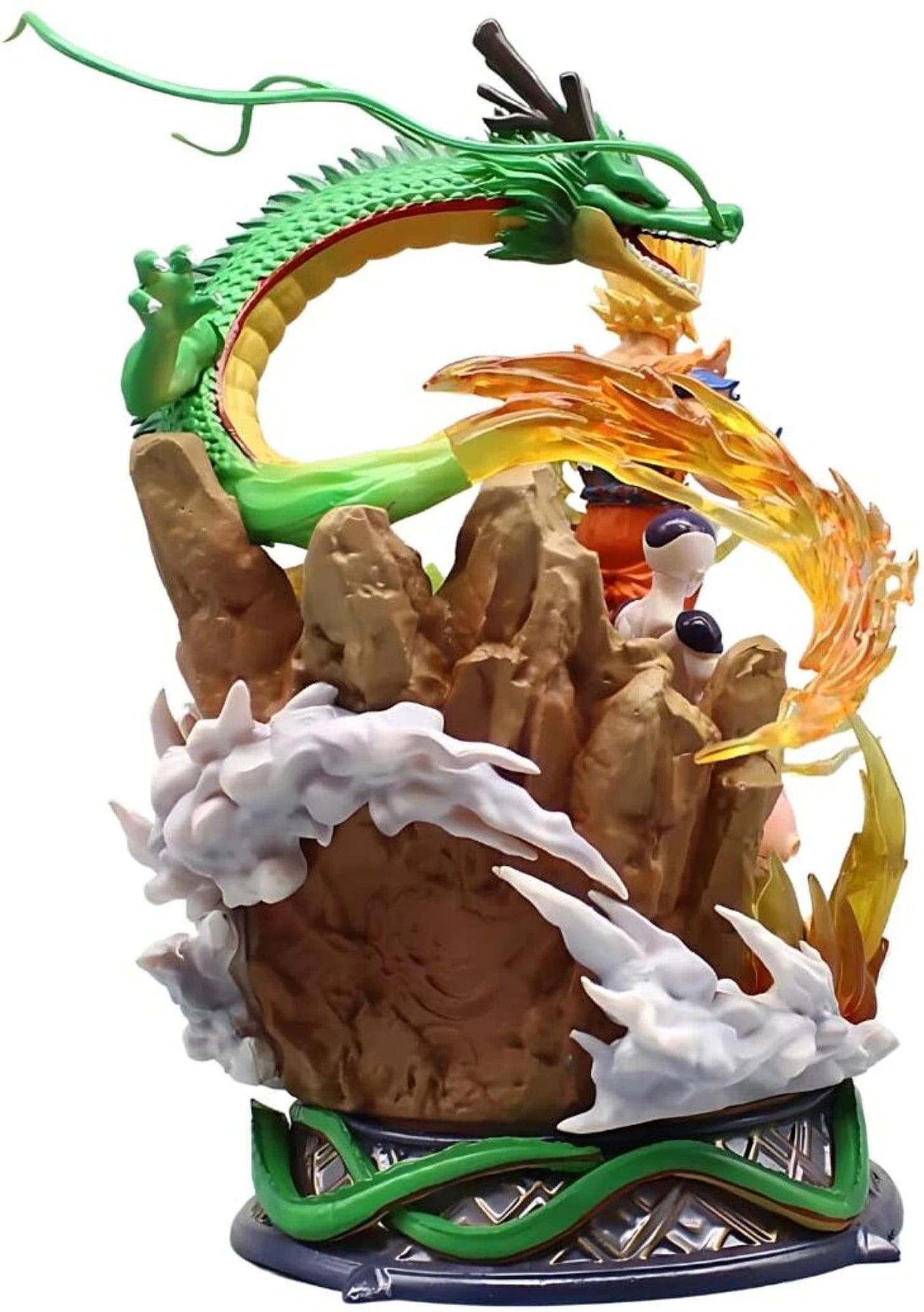 Dragon Ball Z Infinity Battle Action Figure | Premium Goku, Frieza, Cell, Majin Buu & Shenron Anime Collectible Statue with Energy Effects & Detailed Display Base | Desk Decor, Gaming Setup & Gift for Fans