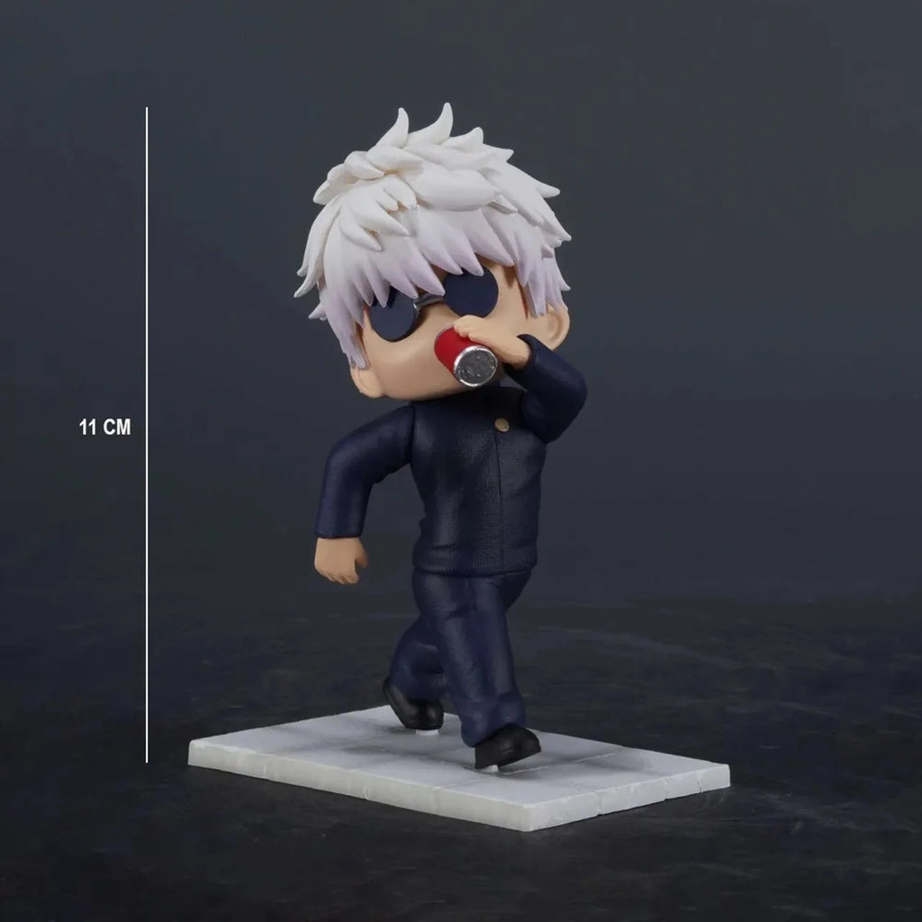 World Gift Mart Gojo Satoru Chibi Anime Figure | Jujutsu Kaisen Cute PVC with Base 11 Cm (Black)