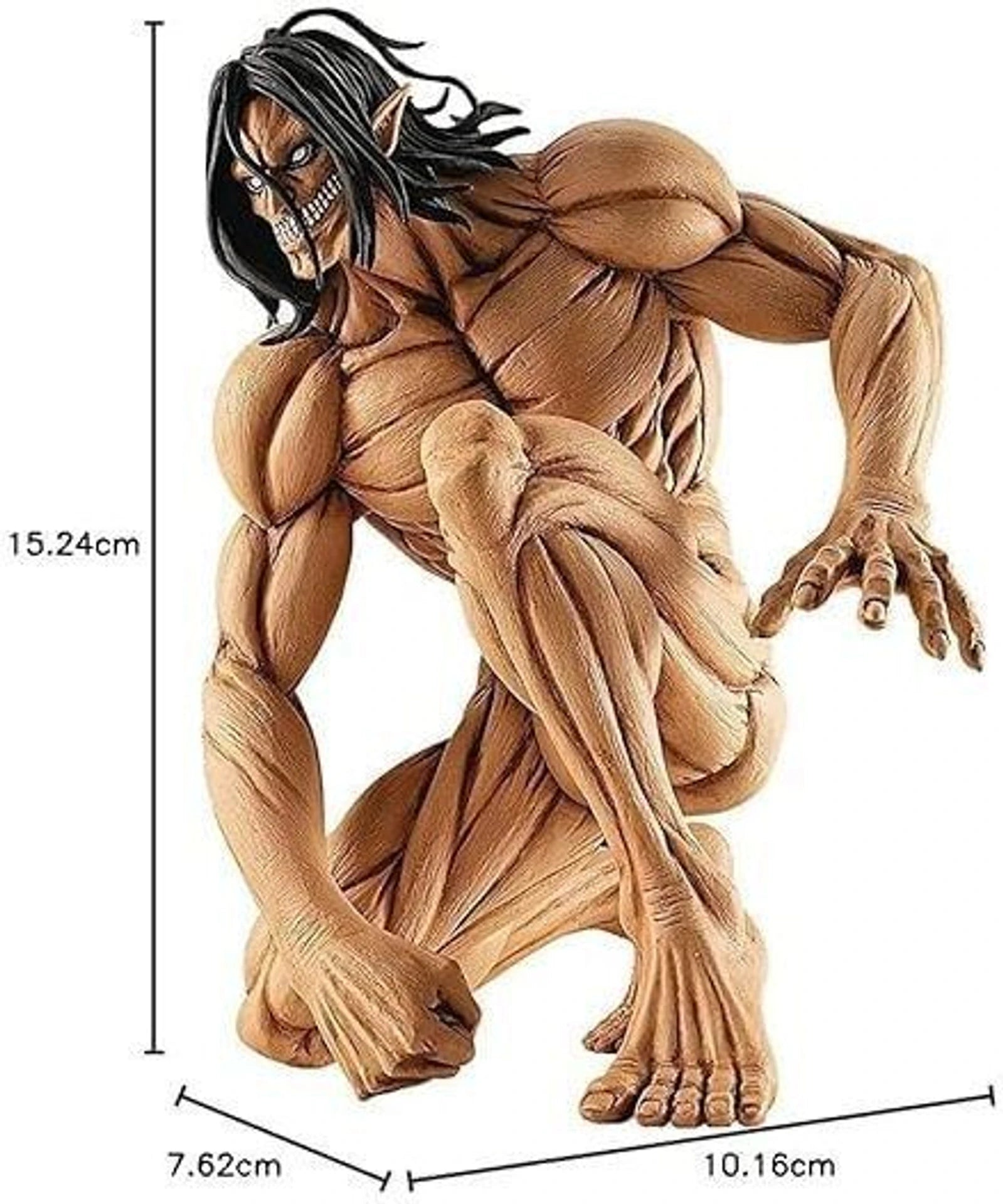 Attack on Titan Eren Yeager Action Figure 15.24 cm | Muscular Titan Form Anime Collectible Statue | Premium Display Figure for Desk Decor, Gaming Setup, Collection & Gifting