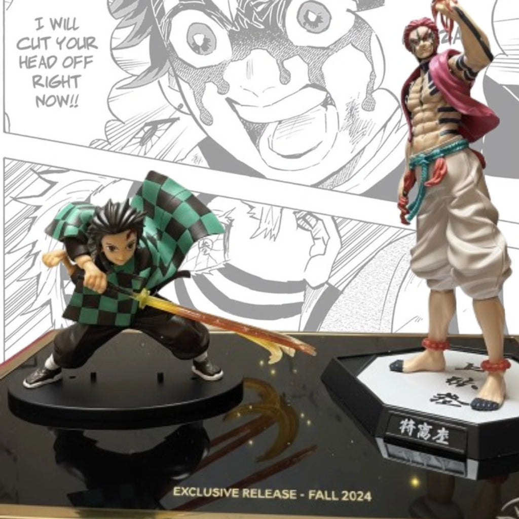 World Gift Mart Rarest Demon Slayer Tanjiro(16 cm) & Akaza (32 cm) Infinity Castle Figure Combo| (Multicolor)