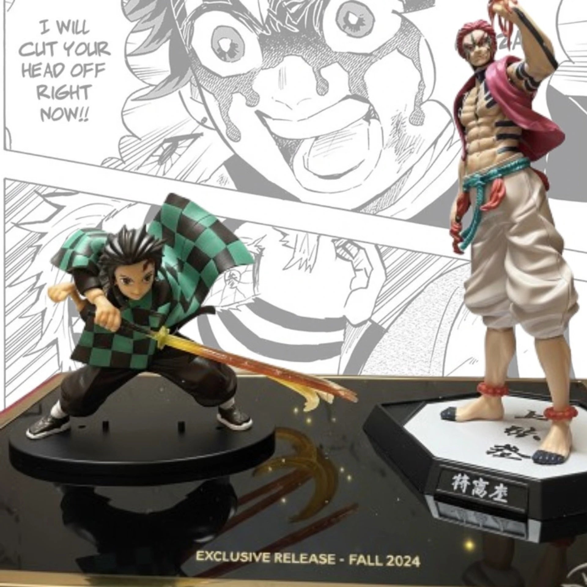 World Gift Mart Rarest Demon Slayer Tanjiro(16 cm) & Akaza (32 cm) Infinity Castle Figure Combo| (Multicolor)