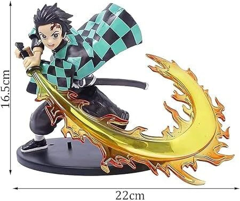 World Gift Mart Rarest Demon Slayer Tanjiro(16 cm) & Akaza (32 cm) Infinity Castle Figure Combo| (Multicolor)
