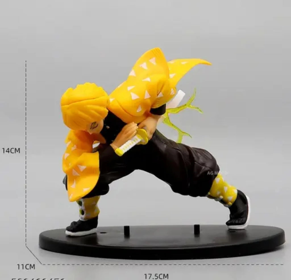 Demon Slayer Zenitsu Agatsuma Action Figure | Thunder Breathing Anime Collectible Statue with Sword, Lightning Effect & Display Base | Premium Desk Decor, Room Decoration & Gift for Anime Fans