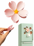 Cute Sakura Flower Magnetic Fridge Clip | Decorative Refrigerator Magnet Clip | Strong Magnetic Memo Holder | Multi-Purpose Snack Bag Sealing Clip | Kitchen & Office Organizer (Pack of 1)