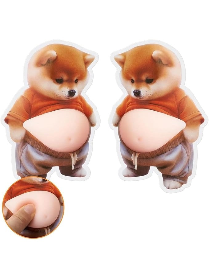 (Pack of 2) Multi-Purpose Cute Dog sticker Door Stopper and stress reliever sticker Wall Protector | Self Adhesive Door Handle Bumper | Noise Reduction Door Buffer | Anti-Collision Wall Guard | Door Knob Protector for Home & Office