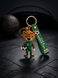 FIFA World Cup Leopard Football Keychain | Cute Animal Football Player PVC Charm Key Ring with Silicone Strap & Metal Clasp | Bag Accessory, Key Holder, Car Decor & Gift for Football Fans