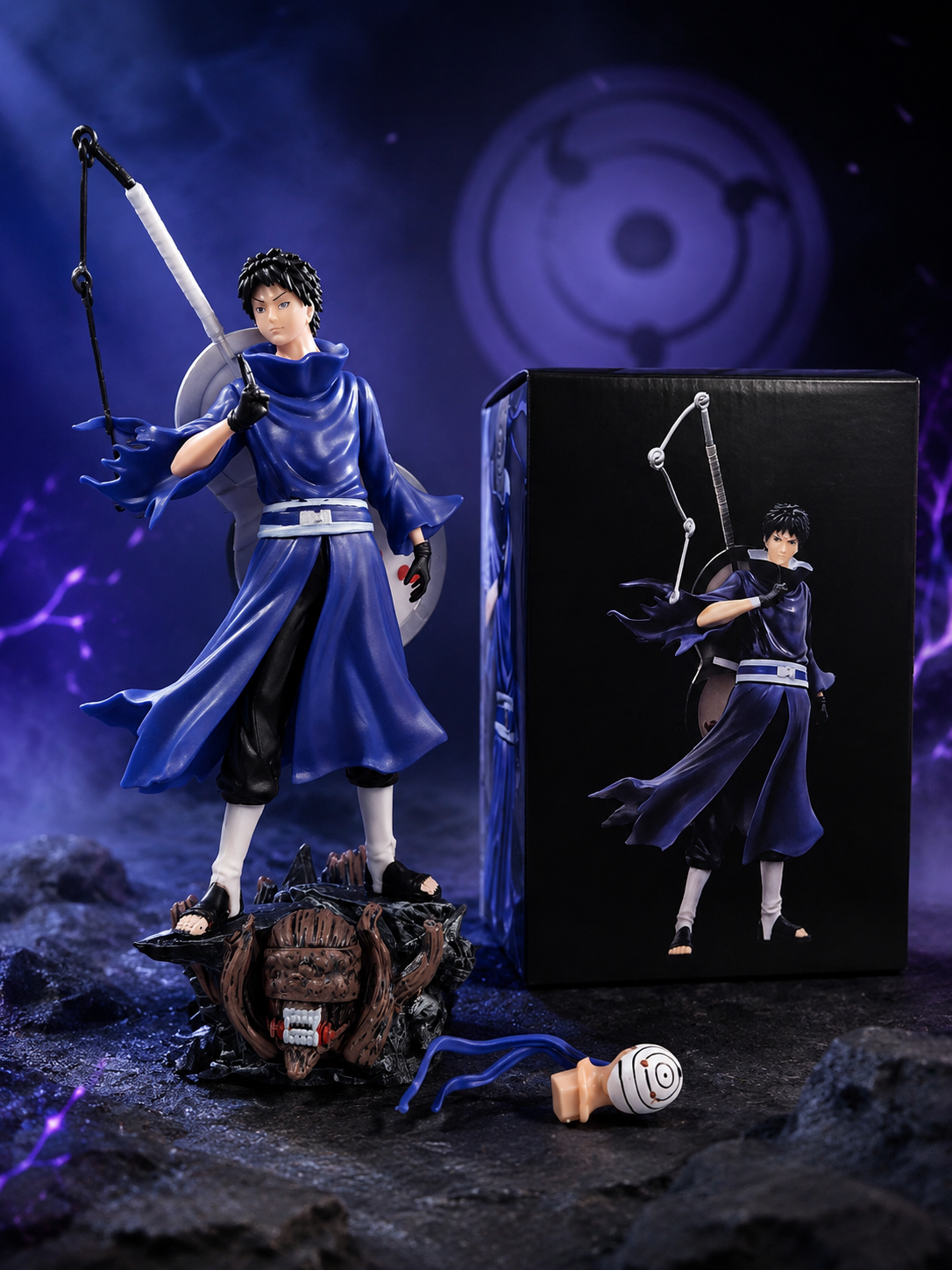 World Gift Mart Naruto Uchiha Obito Anime Figure Collectible Statue | Premium PVC Display Model (Blue)