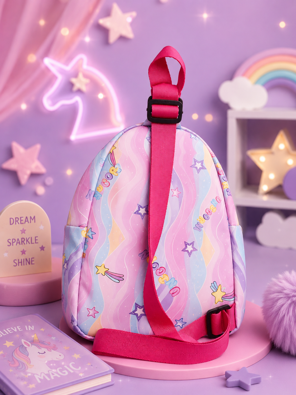 Unicorn Kids Chest Bag | Colorful Girls Sling Bag with Spacious Main Compartment, Adjustable Shoulder Strap & Durable Zipper | Cute Bag for School & Travel