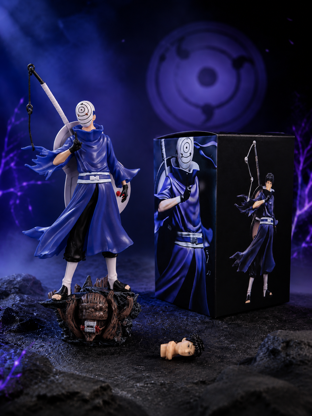 World Gift Mart Naruto Uchiha Obito Anime Figure Collectible Statue | Premium PVC Display Model (Blue)