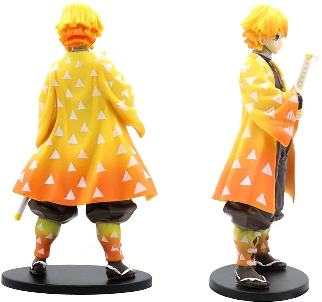 Demon Slayer Zenitsu Agatsuma Action Figure | Premium Anime Collectible Statue with Nichirin Sword, Yellow Haori & Black Display Base | Desk Decor, Gaming Setup, Shelf Display & Gift for Anime Fans