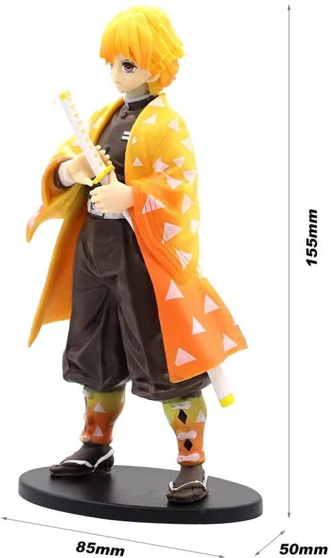 Demon Slayer Zenitsu Agatsuma Action Figure | Premium Anime Collectible Statue with Nichirin Sword, Yellow Haori & Black Display Base | Desk Decor, Gaming Setup, Shelf Display & Gift for Anime Fans