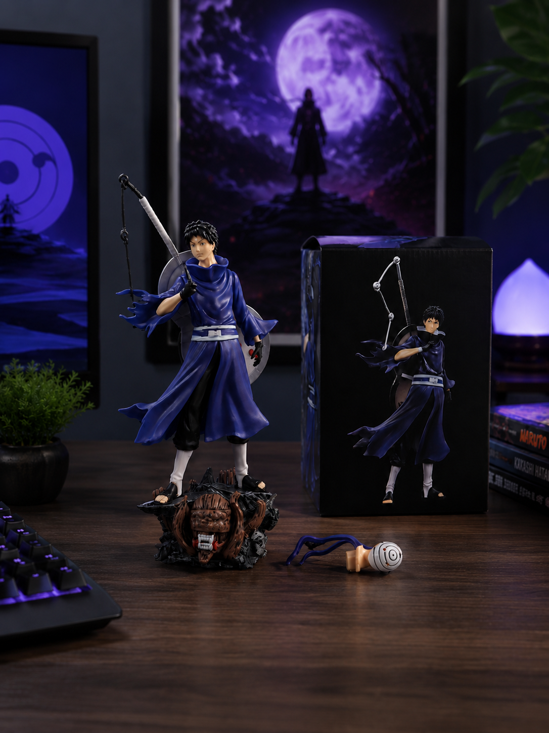 World Gift Mart Naruto Uchiha Obito Anime Figure Collectible Statue | Premium PVC Display Model (Blue)