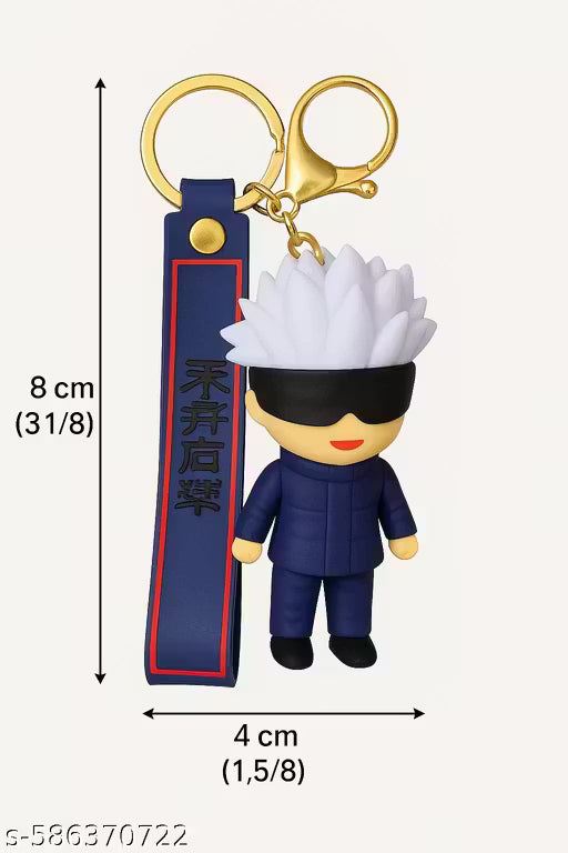 Stylish Jujutsu Kaisen Gojo Keychain | Unisex Anime Character Keychain with Premium Strap & Metallic Hook | Limited Edition Bag Charm for Boys and Girls