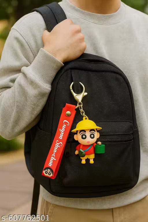 Cute Crayon Shinchan Keychain with Red Strap | Anime Cartoon Bag Charm for Kids, Girls, Boys | Premium Shinchan Keyring Gift
