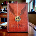 Harry Potter Style Lock Diary A4 | Vintage Leather Finish Notebook with Golden Snitch Lock | Premium Hard Cover Journal for Students, Gifts & Writing