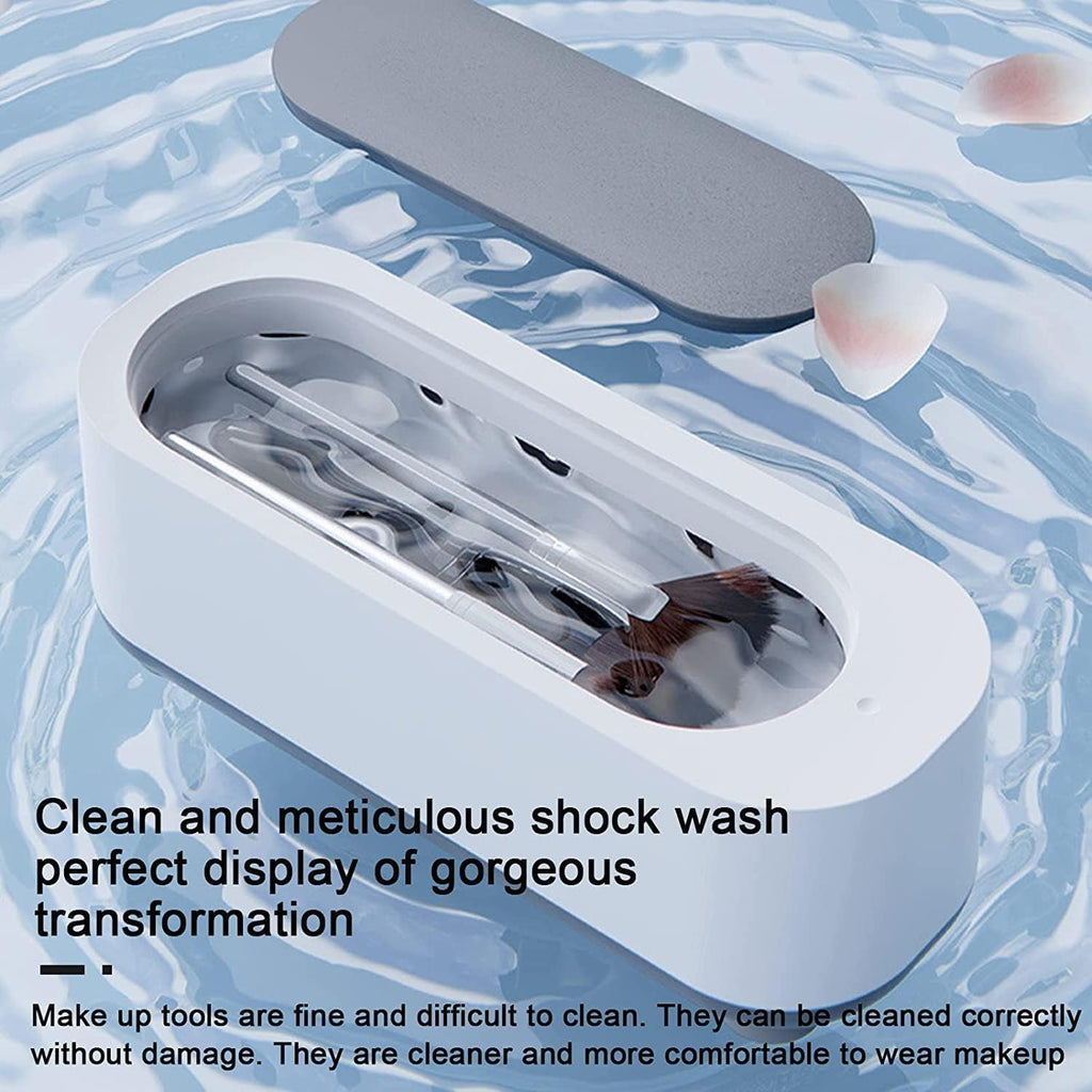 Ultrasonic Jewelry Cleaner Ring Machine Cleaning 46KHz Portable Glasses Watch Device Denture Professional Home for Rings Compact Electric Eyeglass Small Multi Purpose 350ML (Jewelry Cleaner) 2 color available