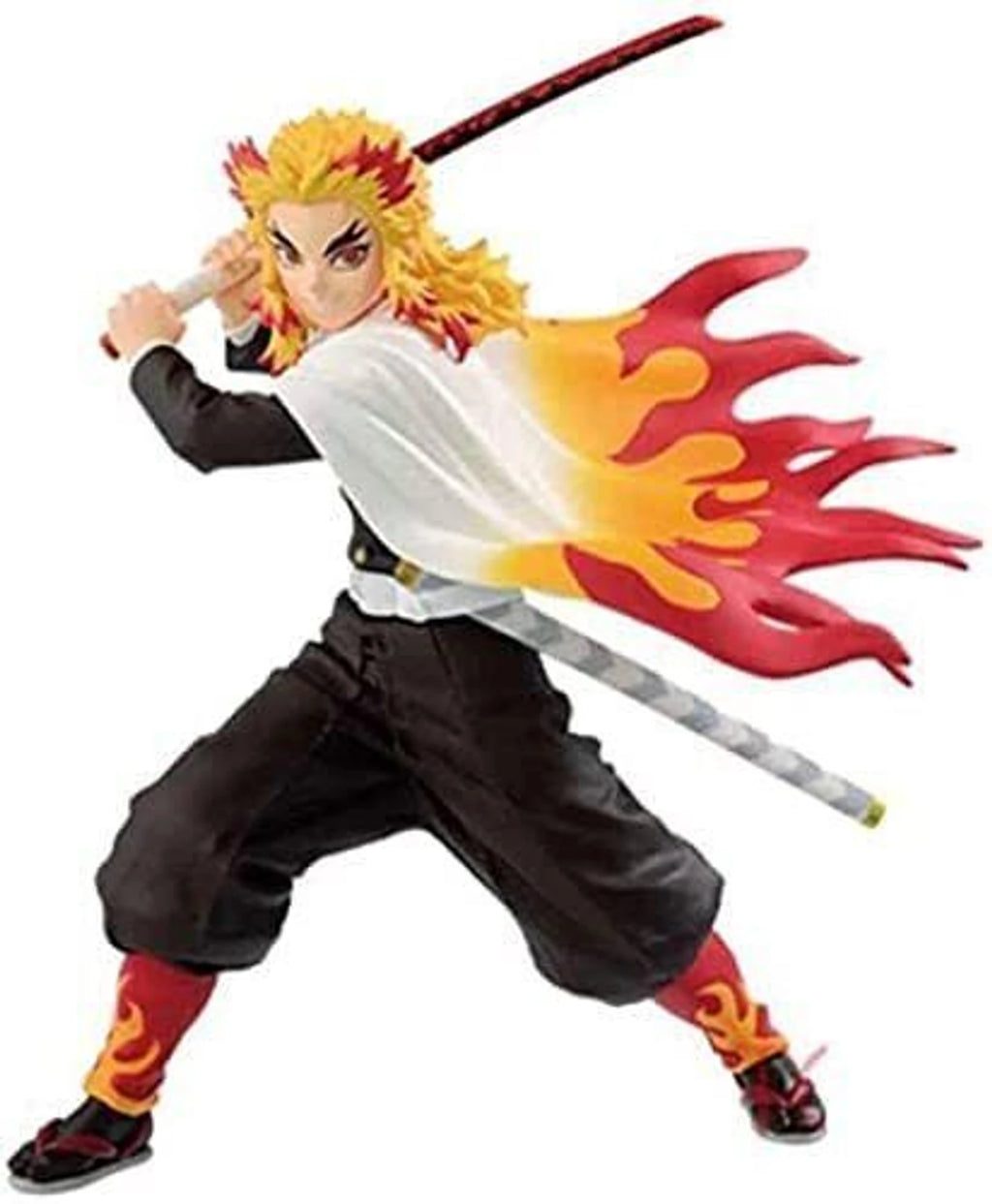 Demon Slayer Kyojuro Rengoku Action Figure | Premium Flame Hashira Anime Collectible Statue with Nichirin Sword, Fire Cape Design & Display Base | Desk Decor, Gaming Setup & Gift for Anime Fans