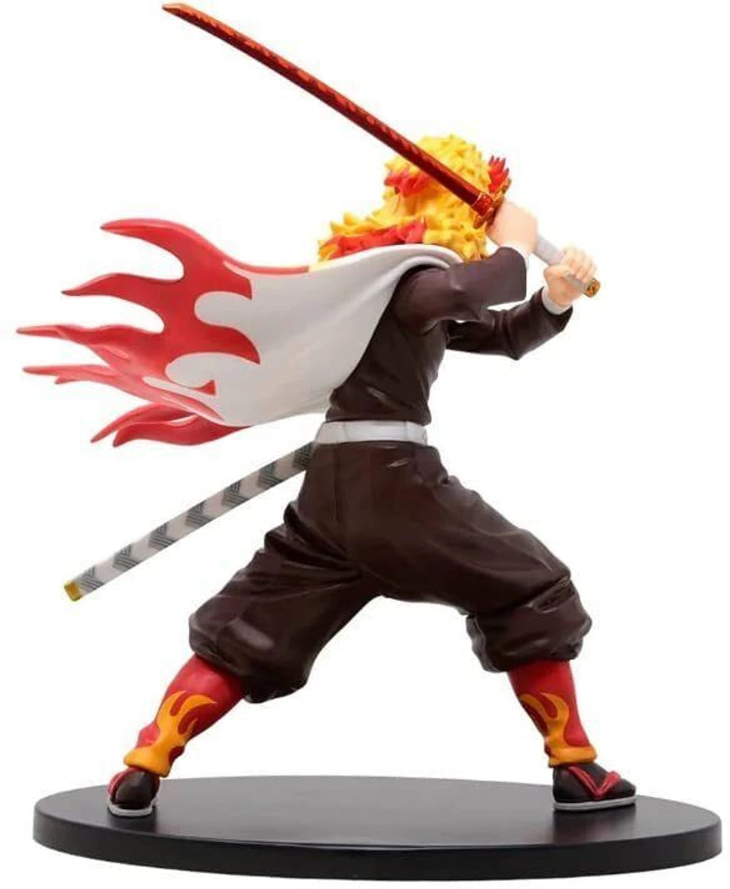 Demon Slayer Kyojuro Rengoku Action Figure | Premium Flame Hashira Anime Collectible Statue with Nichirin Sword, Fire Cape Design & Display Base | Desk Decor, Gaming Setup & Gift for Anime Fans