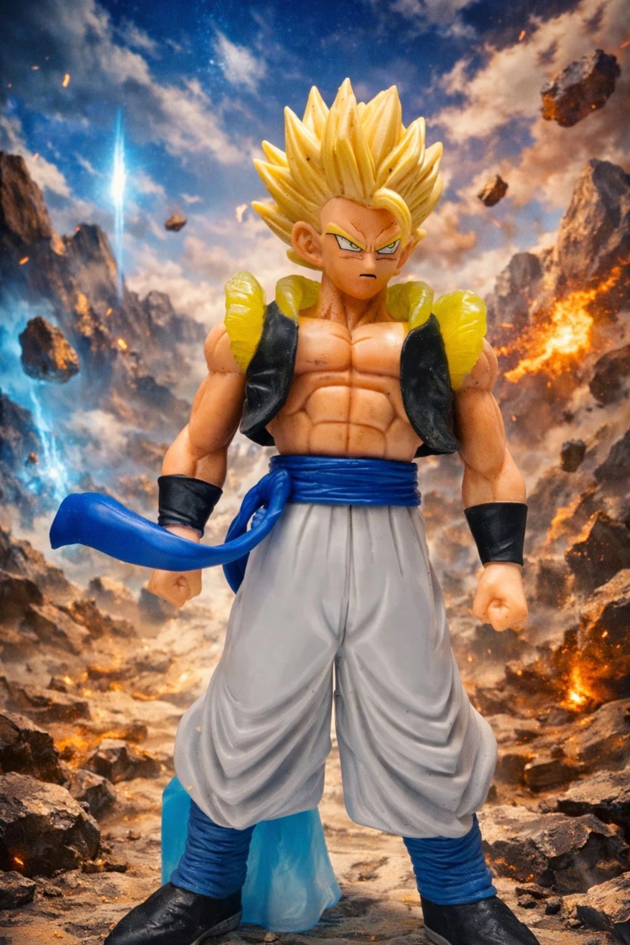 World Gift Mart Set 2 Anime-Style Warrior Action Figurine|Premium PVC Collectible Height 16.5cm (Multicolor)