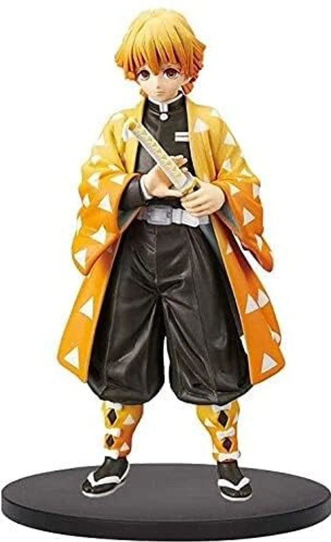 Demon Slayer Zenitsu Agatsuma Action Figure | Premium Anime Collectible Statue with Nichirin Sword, Yellow Haori & Black Display Base | Desk Decor, Gaming Setup, Shelf Display & Gift for Anime Fans