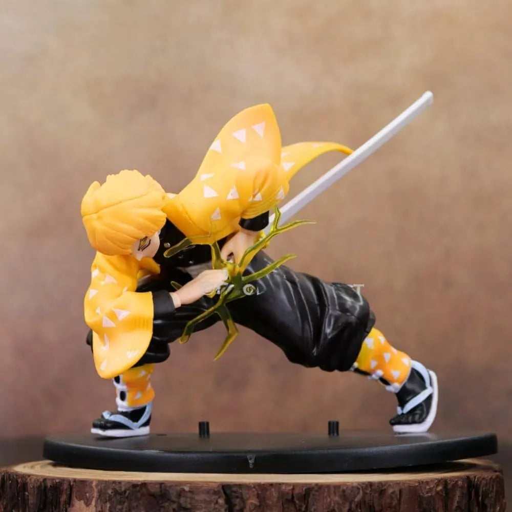 Demon Slayer Zenitsu Agatsuma Action Figure | Thunder Breathing Anime Collectible Statue with Sword, Lightning Effect & Display Base | Premium Desk Decor, Room Decoration & Gift for Anime Fans