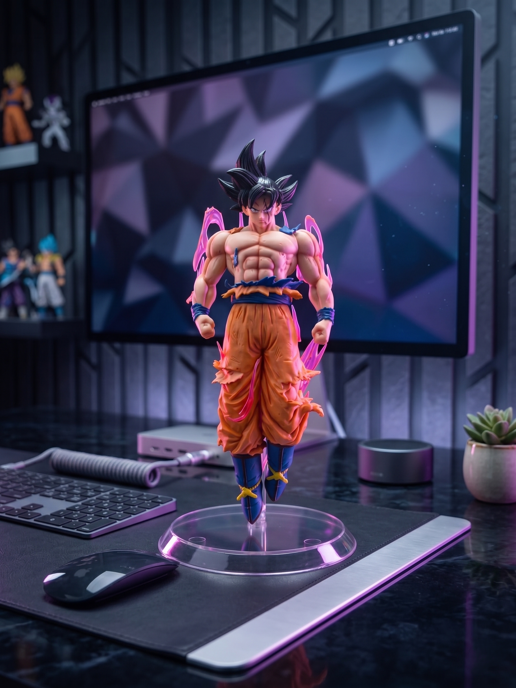 Ultra Instinct Goku Dragon Ball Action Figure | Anime Collectible Toy Statue with Stable Display Stand | PVC Character Model for Desk Decor, Collection & Gift