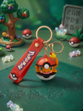 Charmander Poké Ball Keychain | Cute Pokémon Character PVC Charm with Red Strap, Metal Key Ring & Clasp | Backpack Charm, Keys, Car Hanging & Gifting
