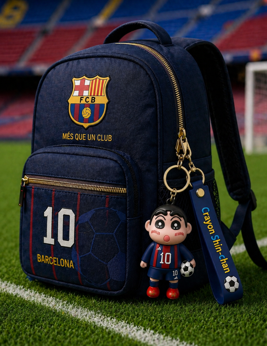 Crayon Shin-chan Football Keychain | Cute Shinchan Soccer Character PVC Charm with Soft Strap & Metal Clasp | Bag Charm, Key Holder, Backpack Accessory & Gift for Football Fans
