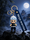 Demon Slayer Tengen Uzui Ninja Warrior Keychain | Premium Anime Character PVC Bag Charm with Blue Strap, Metal Ring & Clasp | Stylish Key Holder for Bags, Keys, Backpack & Gift