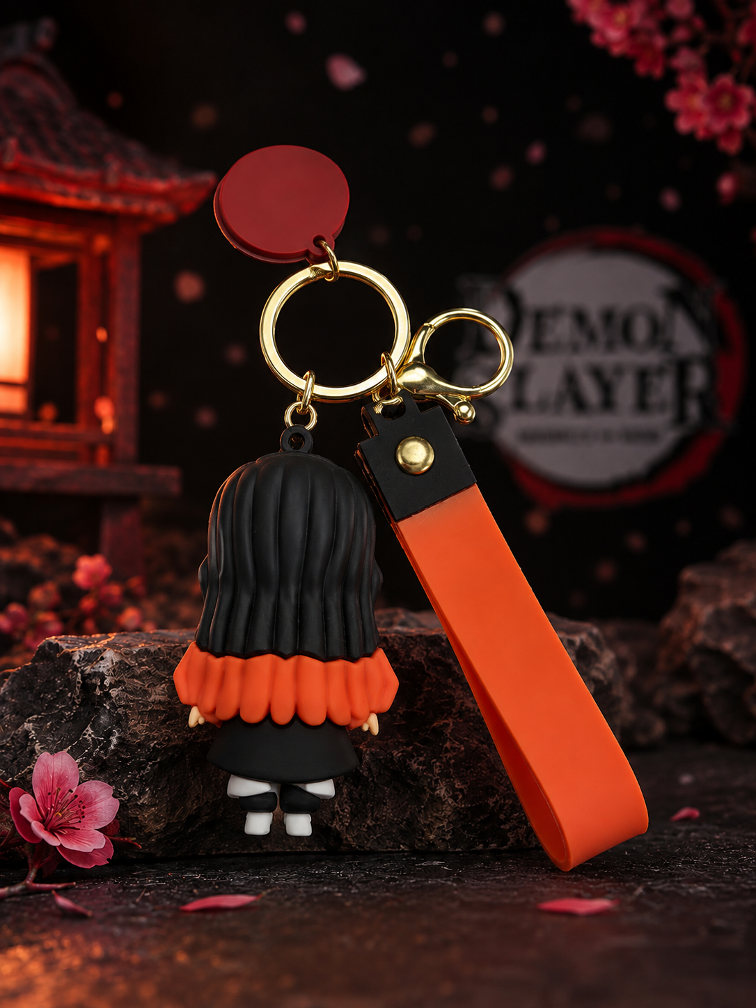 World Gift Mart Limited Edition Demon Slayer Nezuko with Bamboo Keychain Ninja Warriors Themed Key Chain