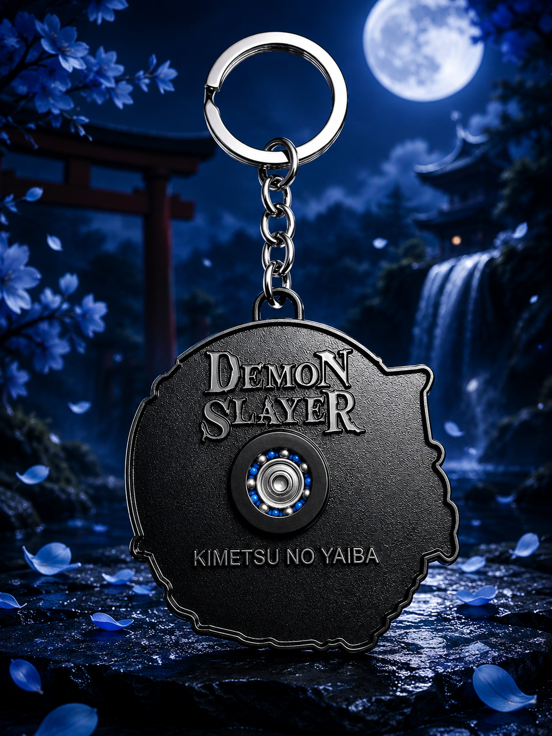 World Gift Mart Demon Slayer Giyu Tomioka Spinner Anime Metal Keychain | Kimetsu no Yaiba Key Chain