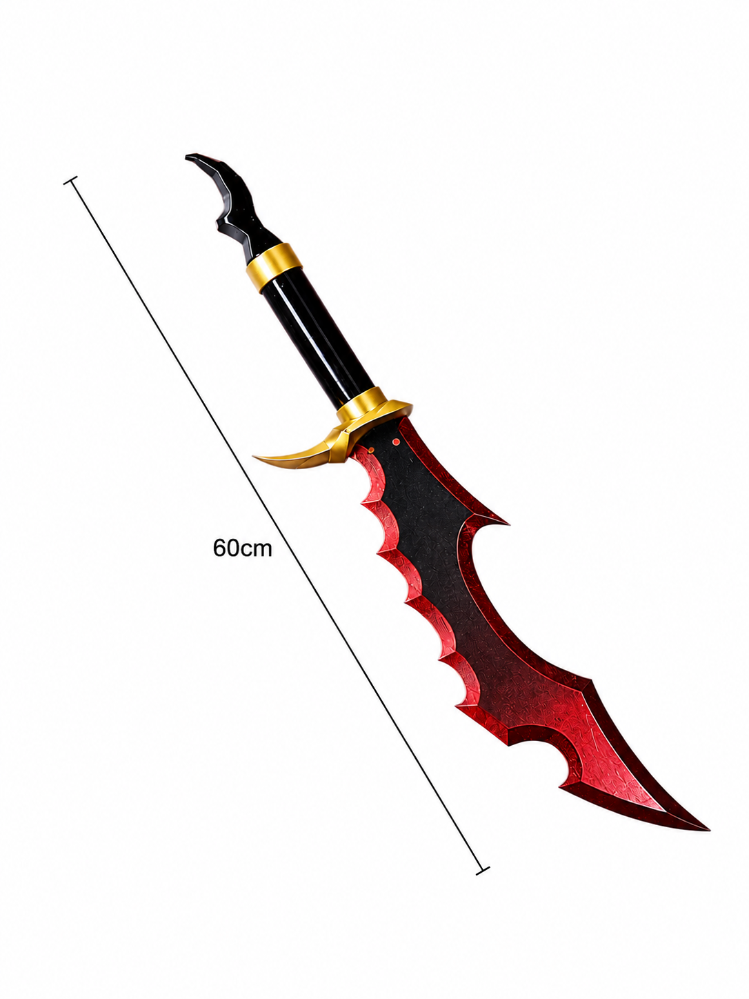 Solo Leveling Sung Jin-Woo Dagger Sword 60 cm | Red Black Anime Fantasy Blade Prop for Cosplay, Room Decor, Collectible Display & Gifting for Anime Fans