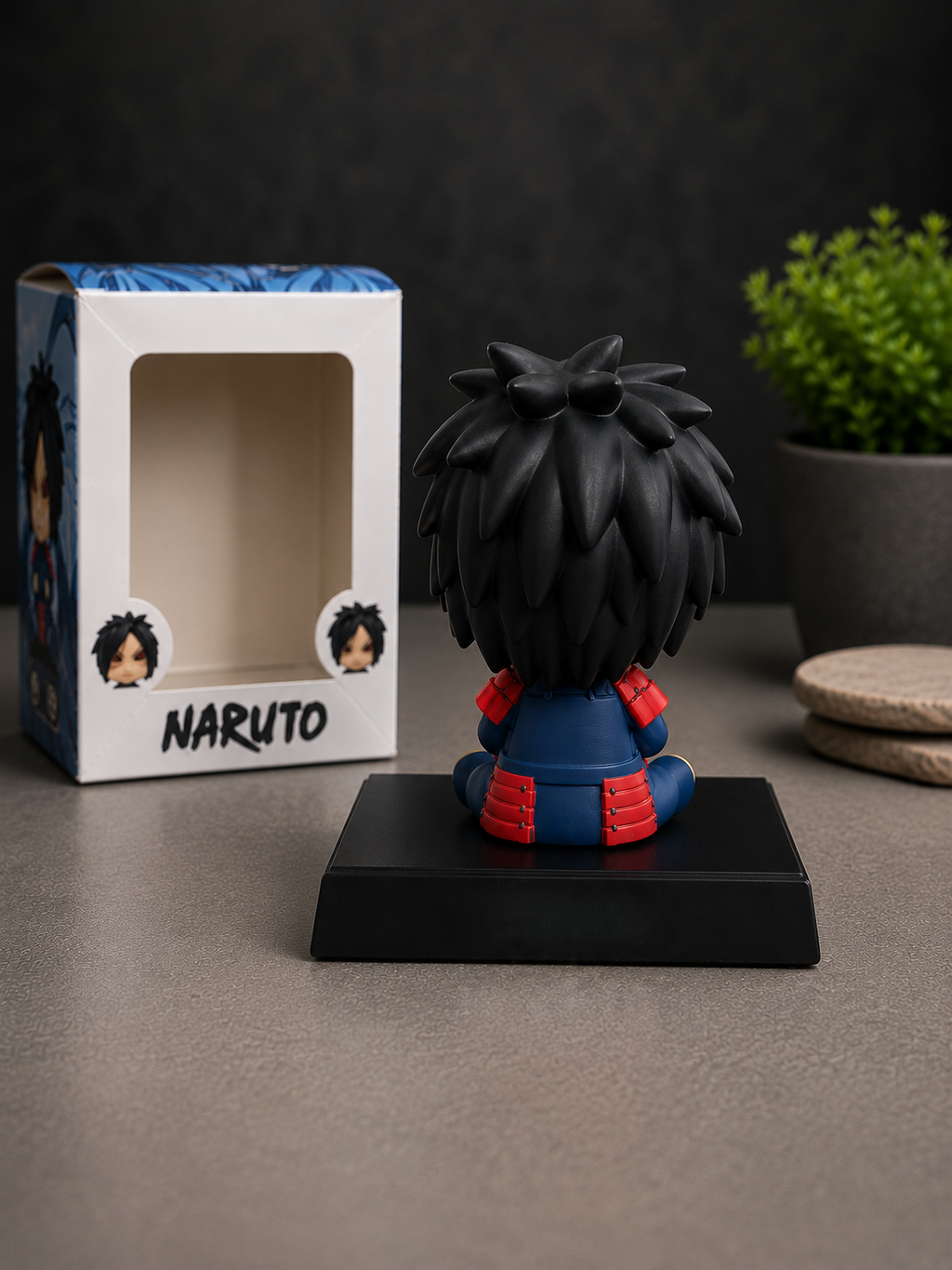 Naruto Madara Uchiha Bobblehead Action Figure | Premium PVC Anime Collectible Toy with Display Stand | Desk Decor, Car Dashboard Figure & Gift for Fans