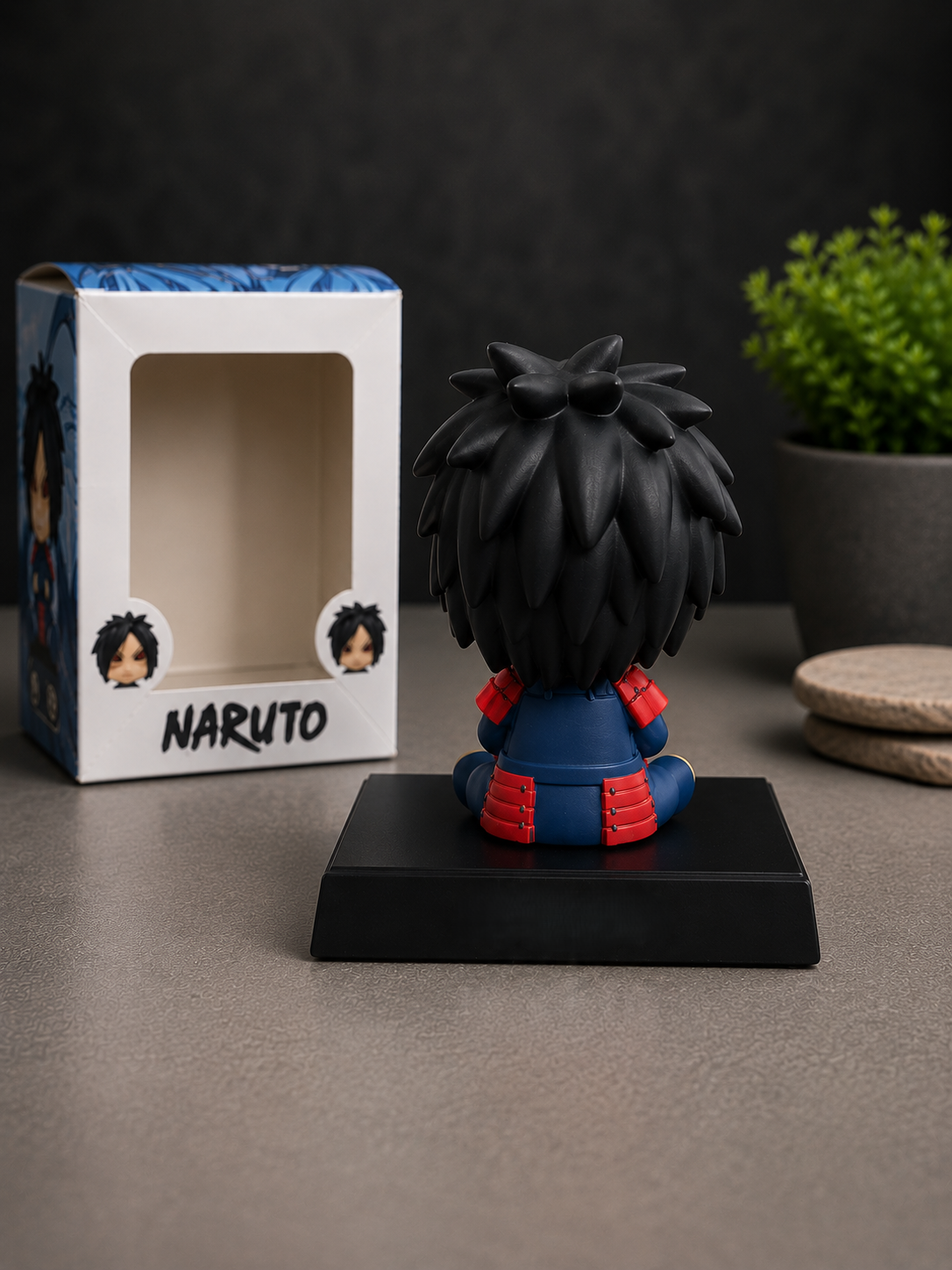 Naruto Madara Uchiha Bobblehead Action Figure | Premium PVC Anime Collectible Toy with Display Stand | Desk Decor, Car Dashboard Figure & Gift for Fans