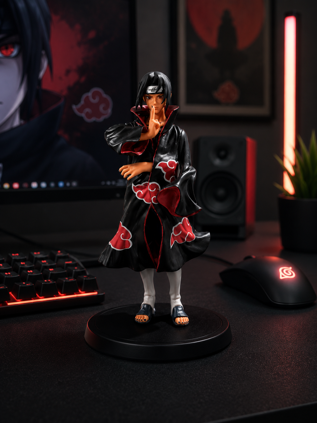Uchiha Itachi Action Figure | Naruto Shippuden Anime Collectible Statue with Display Base | Premium PVC Character Figure for Anime Fans, Kids, Gamers, Desk Decor & Gifting