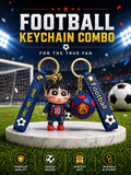 (Pack of 2) Shinchan Football Keychain Combo | Cute Cartoon Character & Football Charm Keyring with Soft Silicone Strap | Bag Accessory, Car Keychain & Gift for Kids